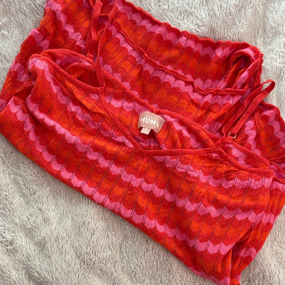 Show me your MUMU Red and Pink Striped loose one piece
